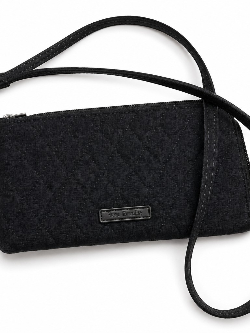 Vera Bradley Black Quilted Crossbody Wristlet Bag